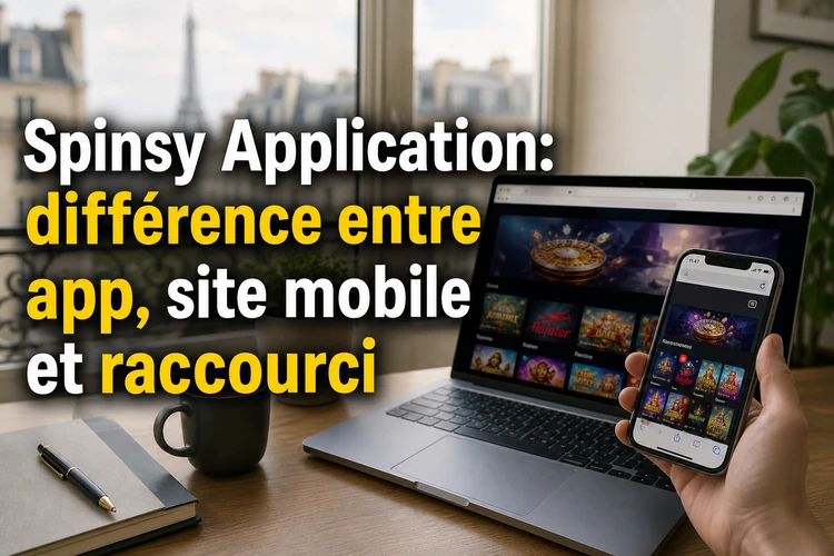 Spinsy Application: différence entre app, site mobile et raccourci